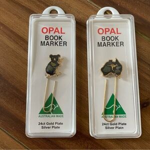 Australia Opal Gold Plated Bookmarks